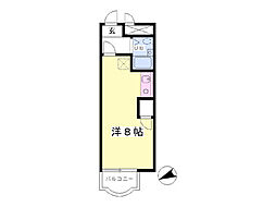 エスポワール宮崎 2階ワンルームの間取り