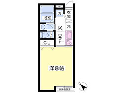 Ｓｔａｂｌｅ高幡 2階1Kの間取り