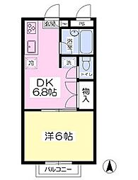 ウェスタンコーポさくら台 1DKの間取図画像