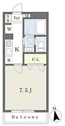 EIGHTY-EIGHTJSI 1Kの間取図画像