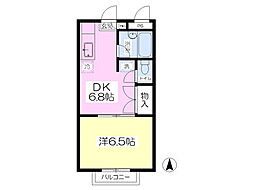 ウェスタンコーポさくら台 1DKの間取図画像