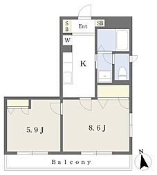 EIGHTY-EIGHTJSI 2Kの間取図画像