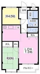 ドエル日野 2LDKの間取図画像