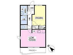 ウエストヒルズ 1LDKの間取図画像