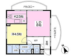 ベルウインズ20 1LDKの間取図画像