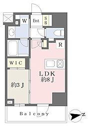リビオレゾン八王子レジデンス 1LDKの間取図画像