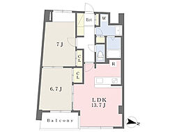 アヴェニール仙川 3階2LDKの間取り