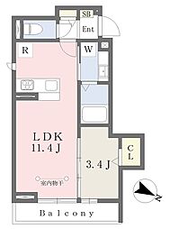京王井の頭線 三鷹台駅 徒歩5分の賃貸マンション 2階1LDKの間取り