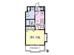 グランドール府中 3階1Kの間取り