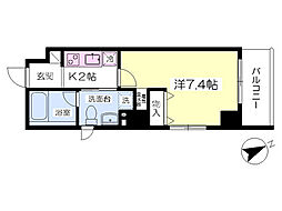 シアリーガーデン 3階1Kの間取り
