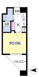 フレグランス宮西 10階1Kの間取り