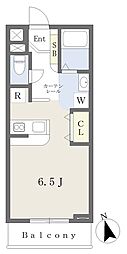 クレアーレKM ワンルームの間取図画像