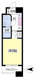 フレグランス宮西 1Kの間取図画像