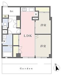 ウェストイン三軒茶屋 2LDKの間取図画像