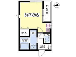 ザクアトロ ワンルームの間取図画像
