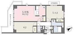 エクセレンテ調布 2LDKの間取図画像