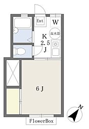 ヴィレッジアロー 1Kの間取図画像
