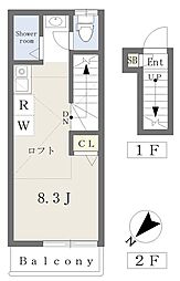 アイコート飛田給 ワンルームの間取図画像
