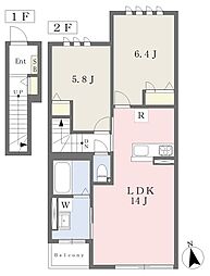 (仮)調布市緑ヶ丘1丁目計画 A棟 2LDKの間取図画像