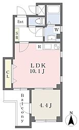 グランディールR1 1LDKの間取図画像