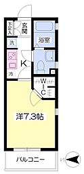 プレイアデ仙川 1Kの間取図画像