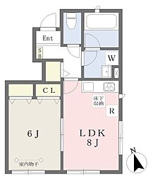 ヴェルフローラ 1LDKの間取図画像