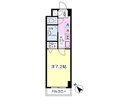 グラウクス 1Kの間取図画像