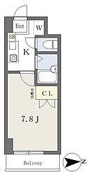 カーサ・アベニュー2 1Kの間取図画像