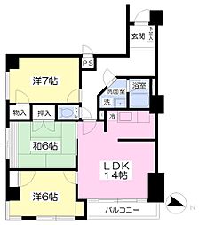 アジャンタ調布2 3LDKの間取図画像