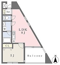 笹本マンション 3階1LDKの間取り