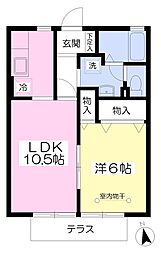 ヴァイア公 1LDKの間取図画像