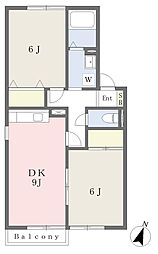 プレミールIto 2DKの間取図画像