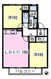エトワール・M2 2LDKの間取図画像