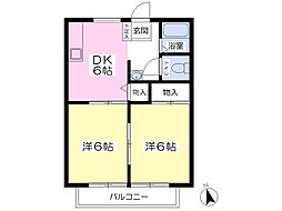 レジデンス今村 2DKの間取図画像