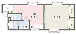 さくらハイツ2 1DKの間取図画像