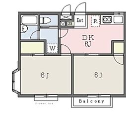 ドミールスズキ幕張本郷 2DKの間取図画像