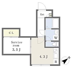 casaMORGAN ワンルームの間取図画像