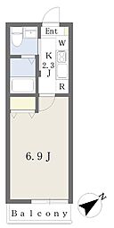 幕張駅前新築アパート 1Kの間取図画像