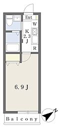 幕張駅前新築アパート 1Kの間取図画像