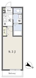クレール 1Kの間取図画像