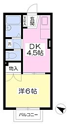 リヴィエール幕張 1DKの間取図画像