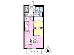 グリーンクレア 1LDKの間取図画像