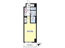 アジュール新葉 2階1Kの間取り