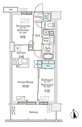 スカイグランデ津田沼 1SLDKの間取図画像