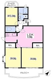 ラ・セゾン今井マンション 3LDKの間取図画像