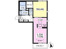 アンソレイエ 1LDKの間取図画像