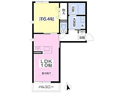 シェルモント 1LDKの間取図画像