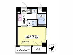 エトワール 1Kの間取図画像