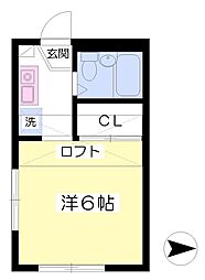 ピアテラス ワンルームの間取図画像
