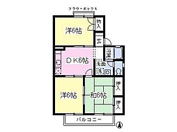 メゾンみつわ台壱番館 3DKの間取図画像